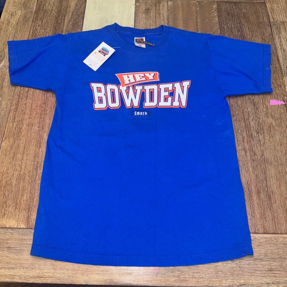Smack Apparel Graphic T-Shirt Mens Medium Blue Good Hey Bowden 37-13 Score Tee